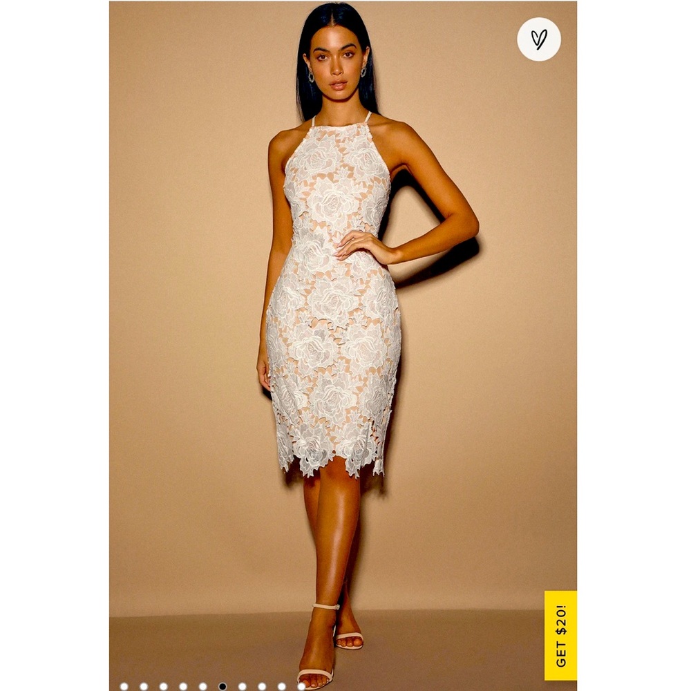 Lulus White body-con lace dress